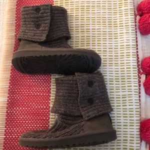 Kids Knit Button Uggs